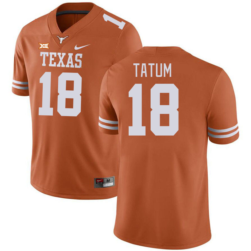 Men #18 Joe Tatum Texas Longhorns College Football Jerseys Stitched-Orange